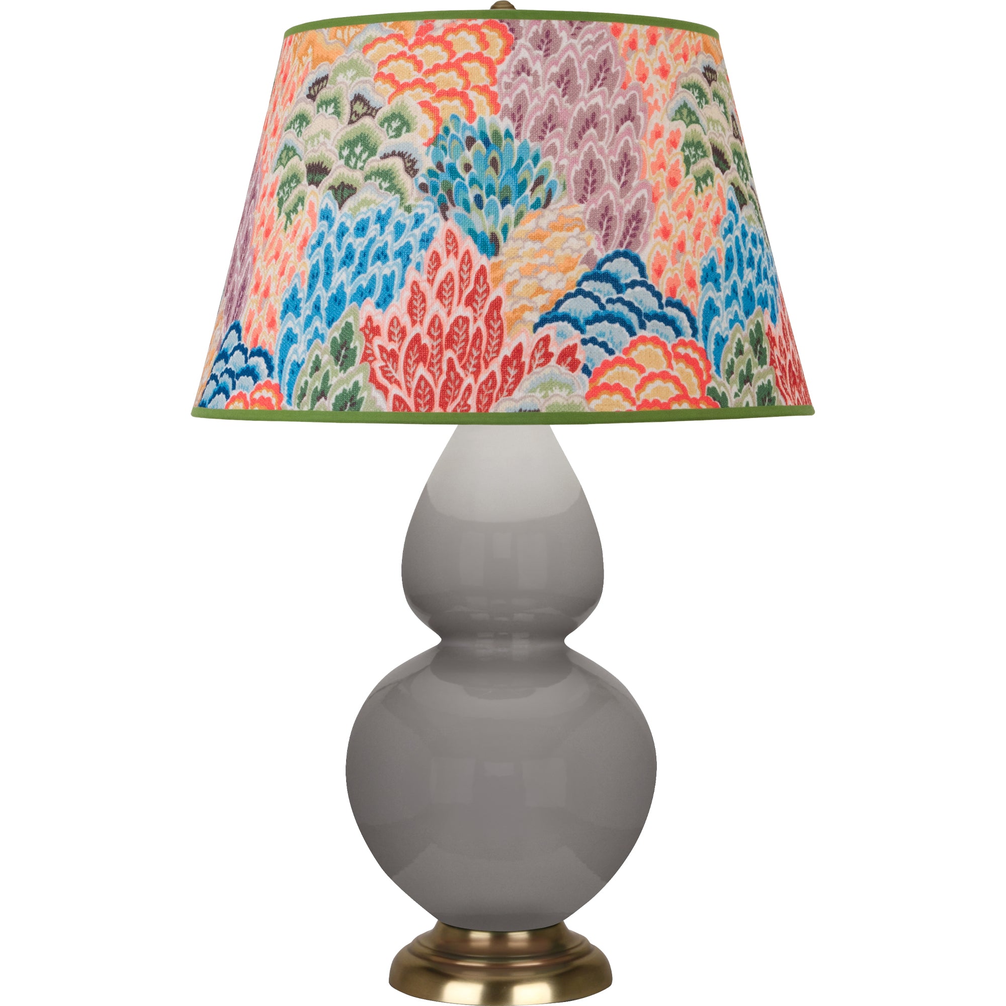 1748S | Smokey Taupe Double Gourd Table Lamp