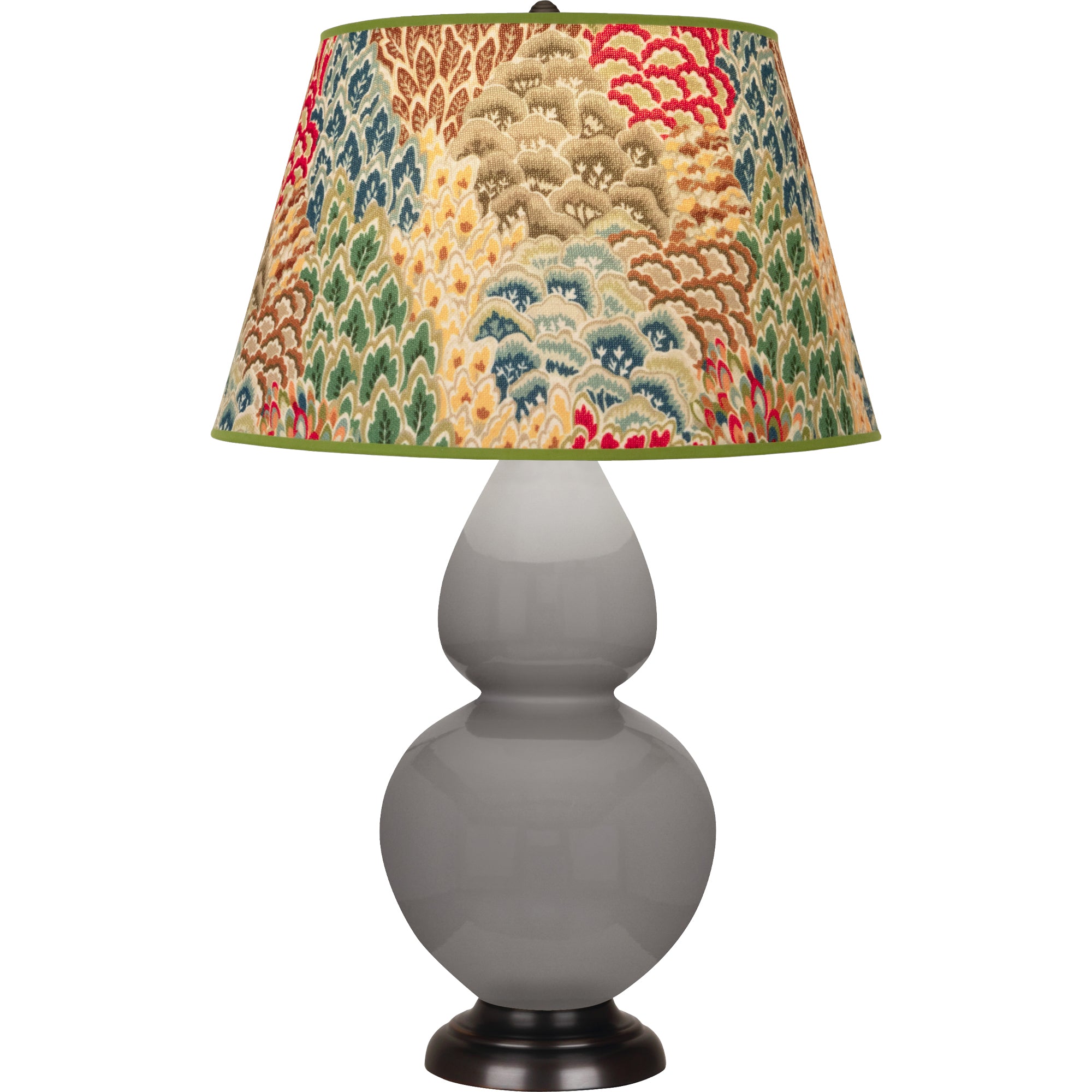 1749F | Smokey Taupe Double Gourd Table Lamp