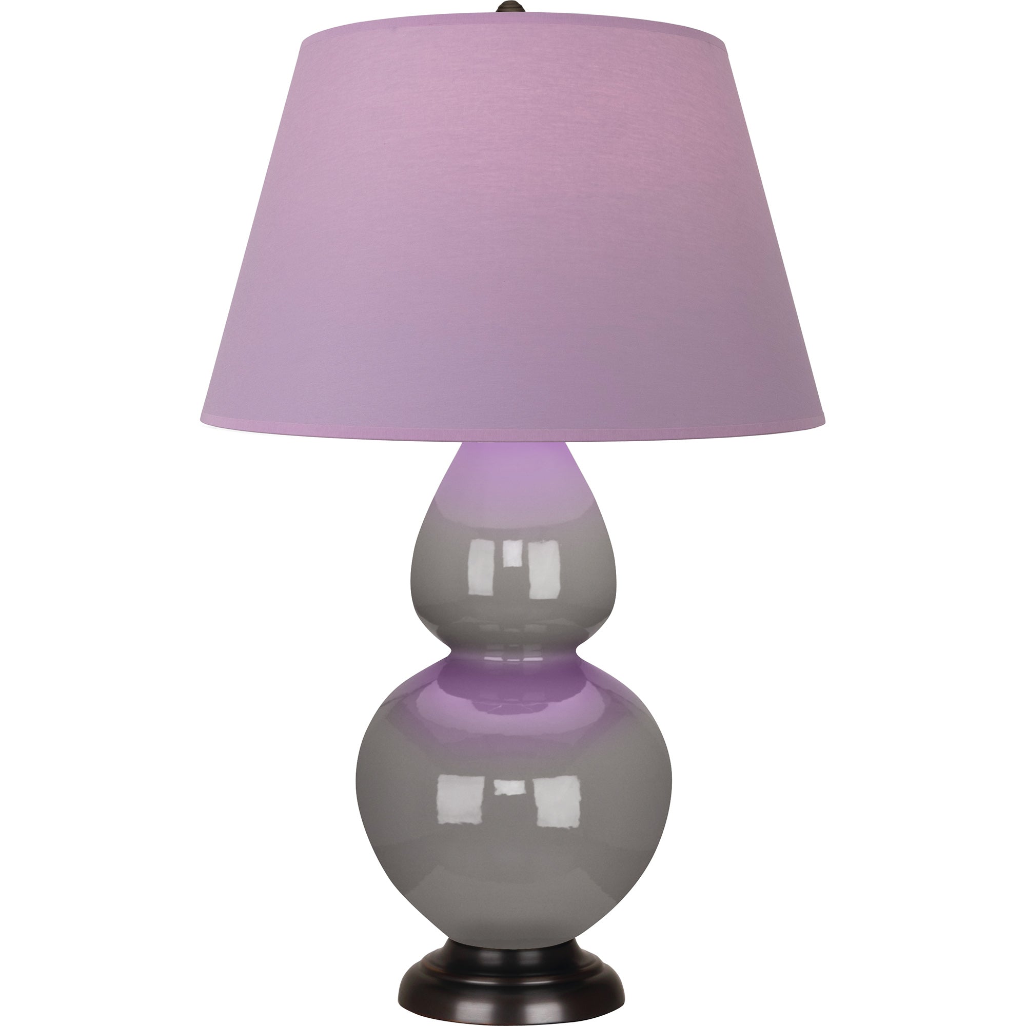 1749L | Smokey Taupe Double Gourd Table Lamp