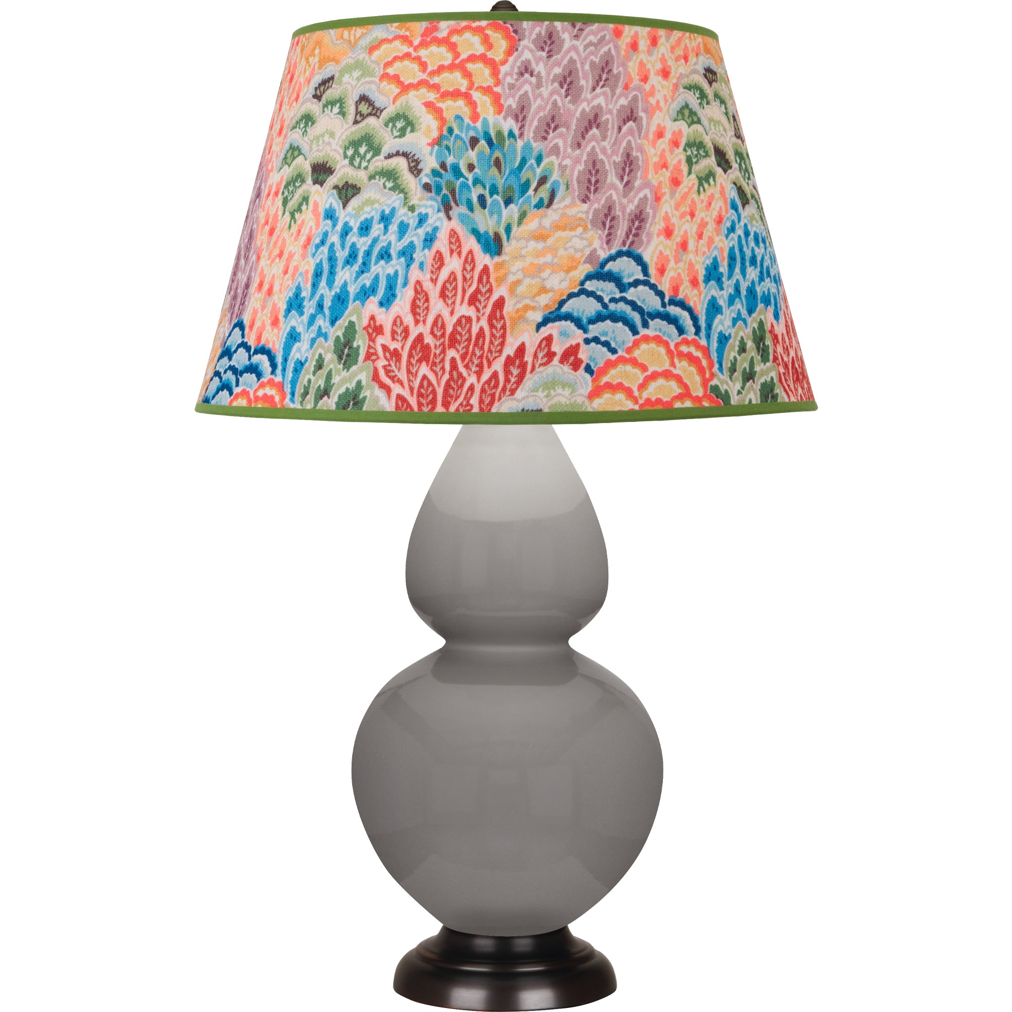1749S | Smokey Taupe Double Gourd Table Lamp
