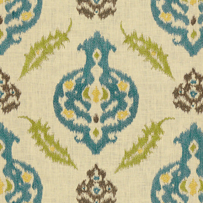 Kailar Linen-Peacock/Lime