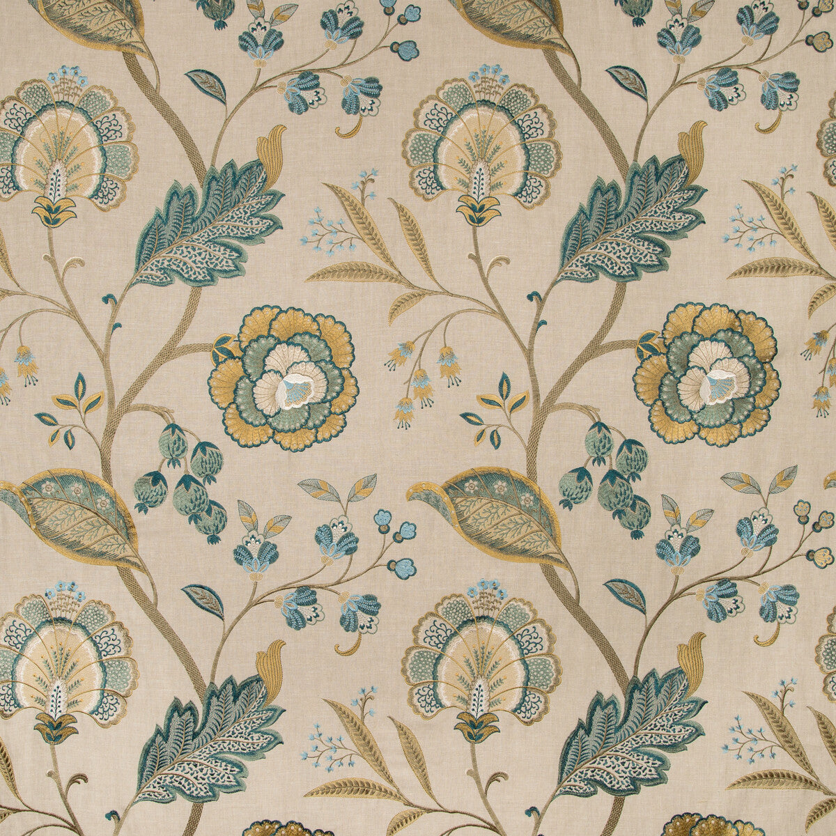 Aston Embroidery-Teal