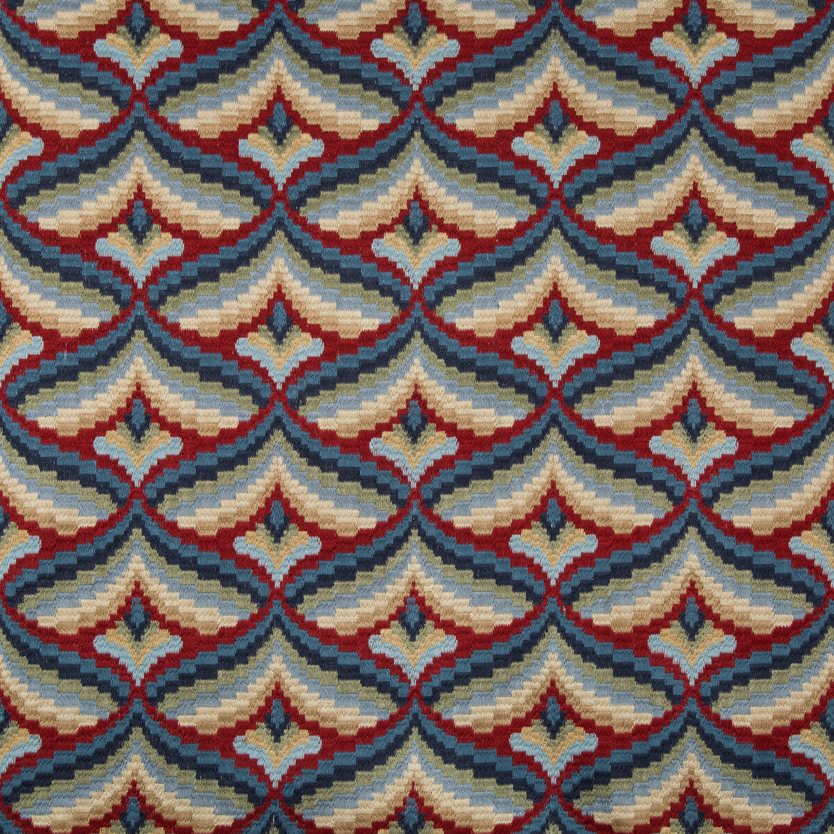 Giles Embroidery-Red/Blue