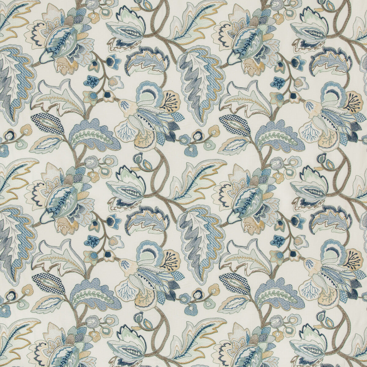 Orford Embroidery-Blue/Gold