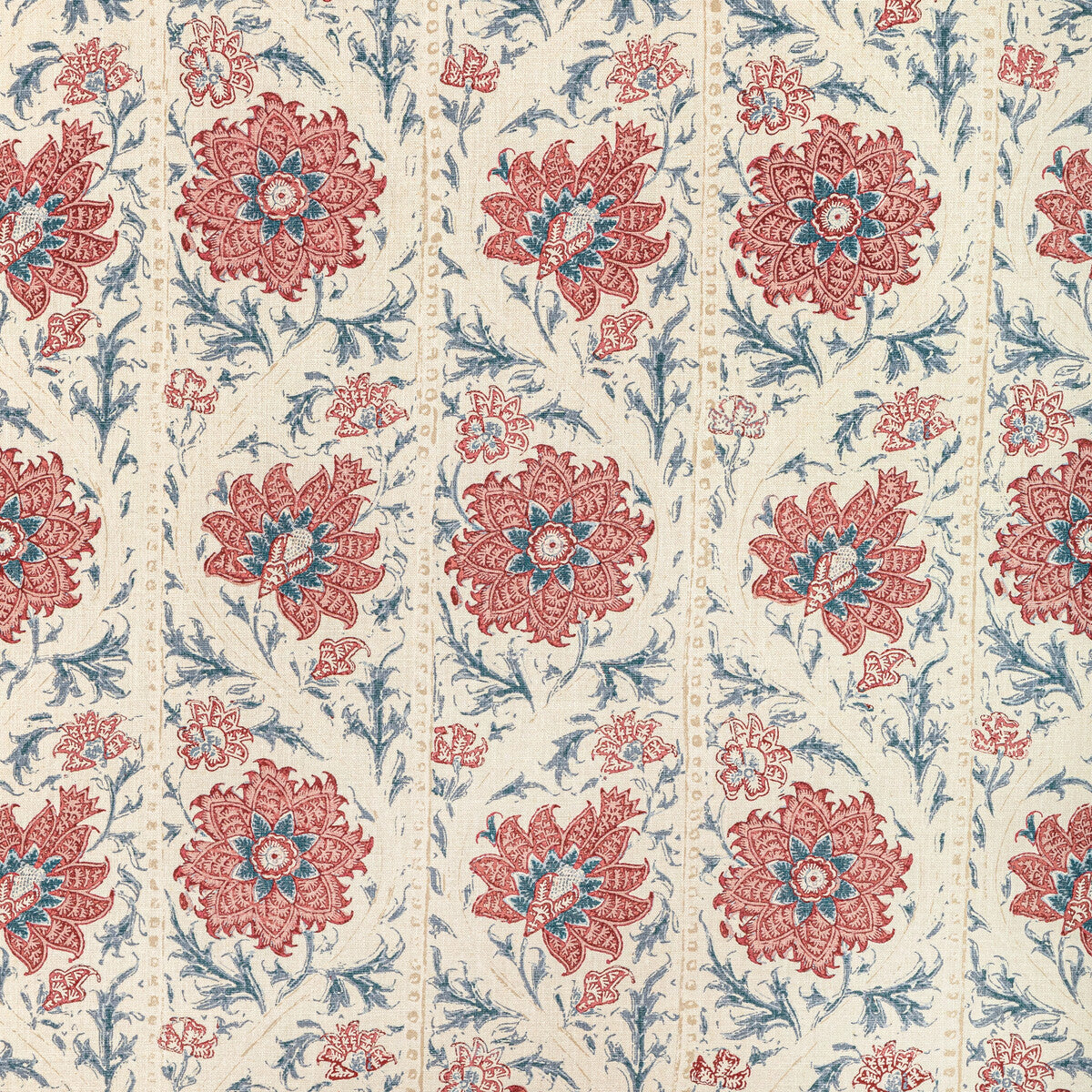Calico Vine-Blue Red