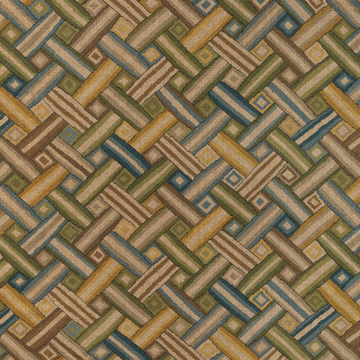 Strapwork Print-Ivy/Blue