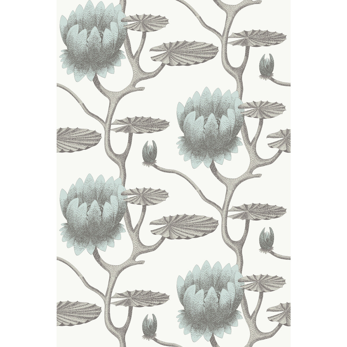 Summer Lily-Aqua/White