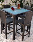 Aria Bar Table with Tempered Glass Top