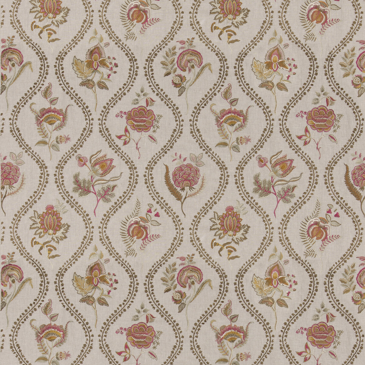 Burford Embroidery-Red/Bronze