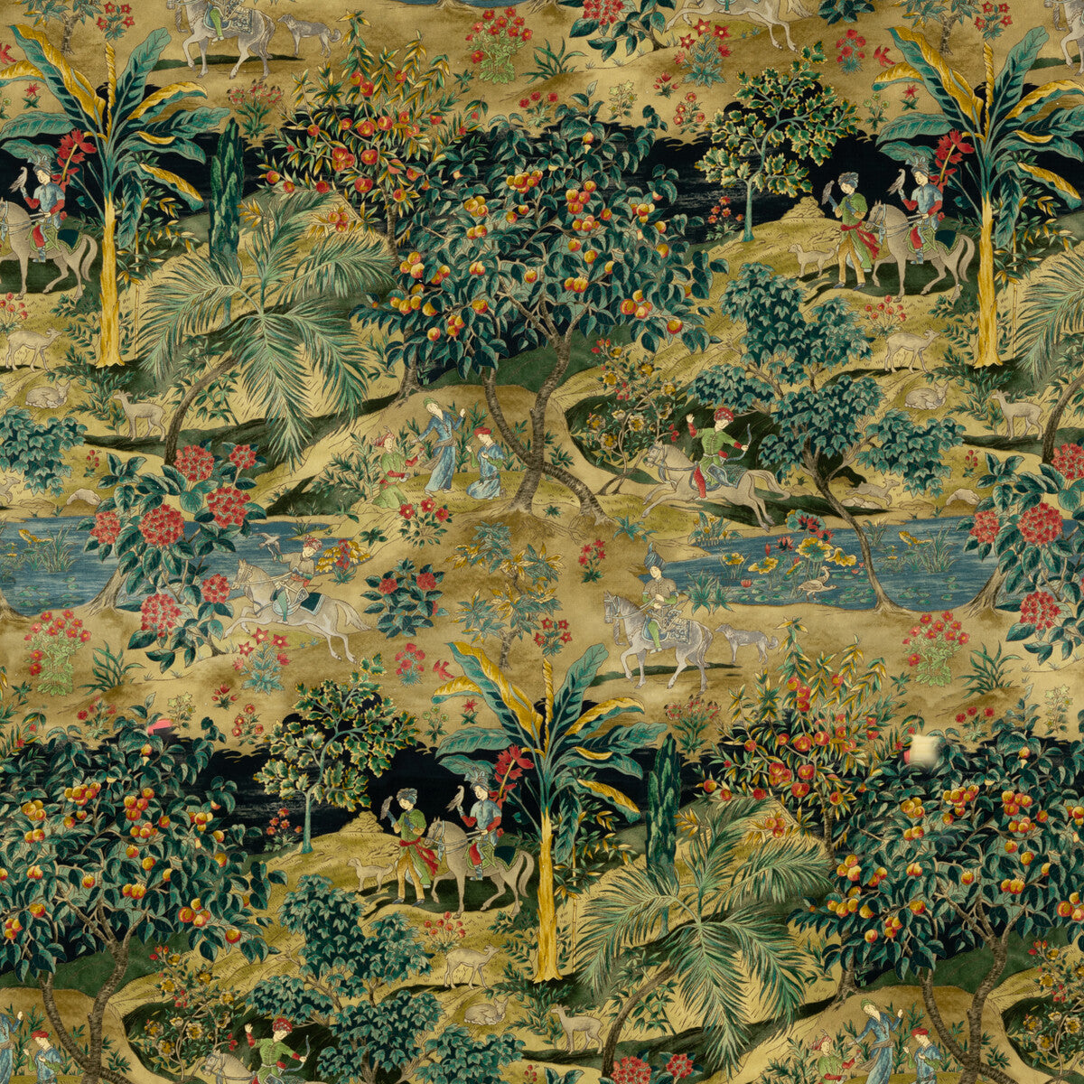 Ramayana Velvet-Emerald/Sand