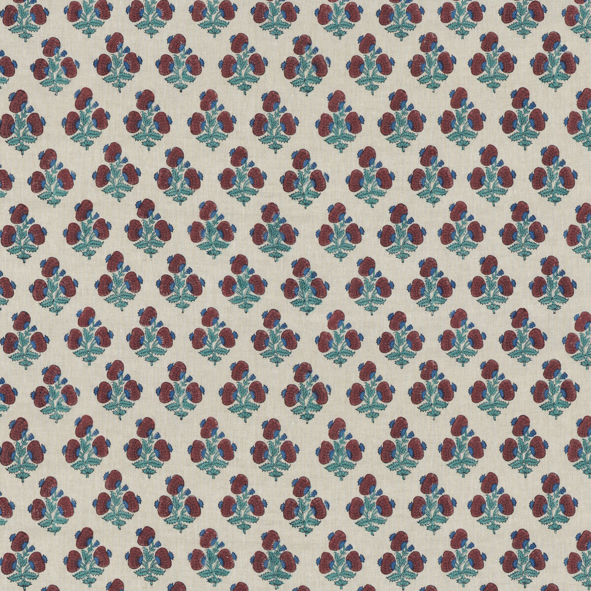 Jaipur Poppy-Red/Blue