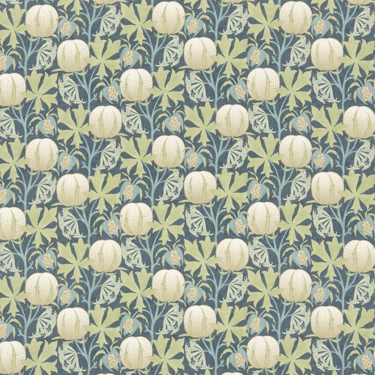 Pumpkins Cotton-Green/Blue