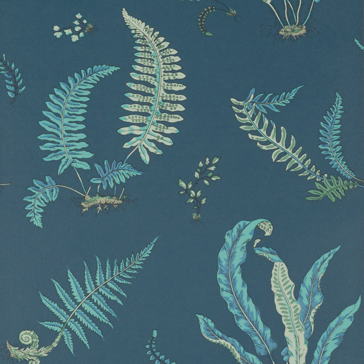 Ferns-Indigo/Teal
