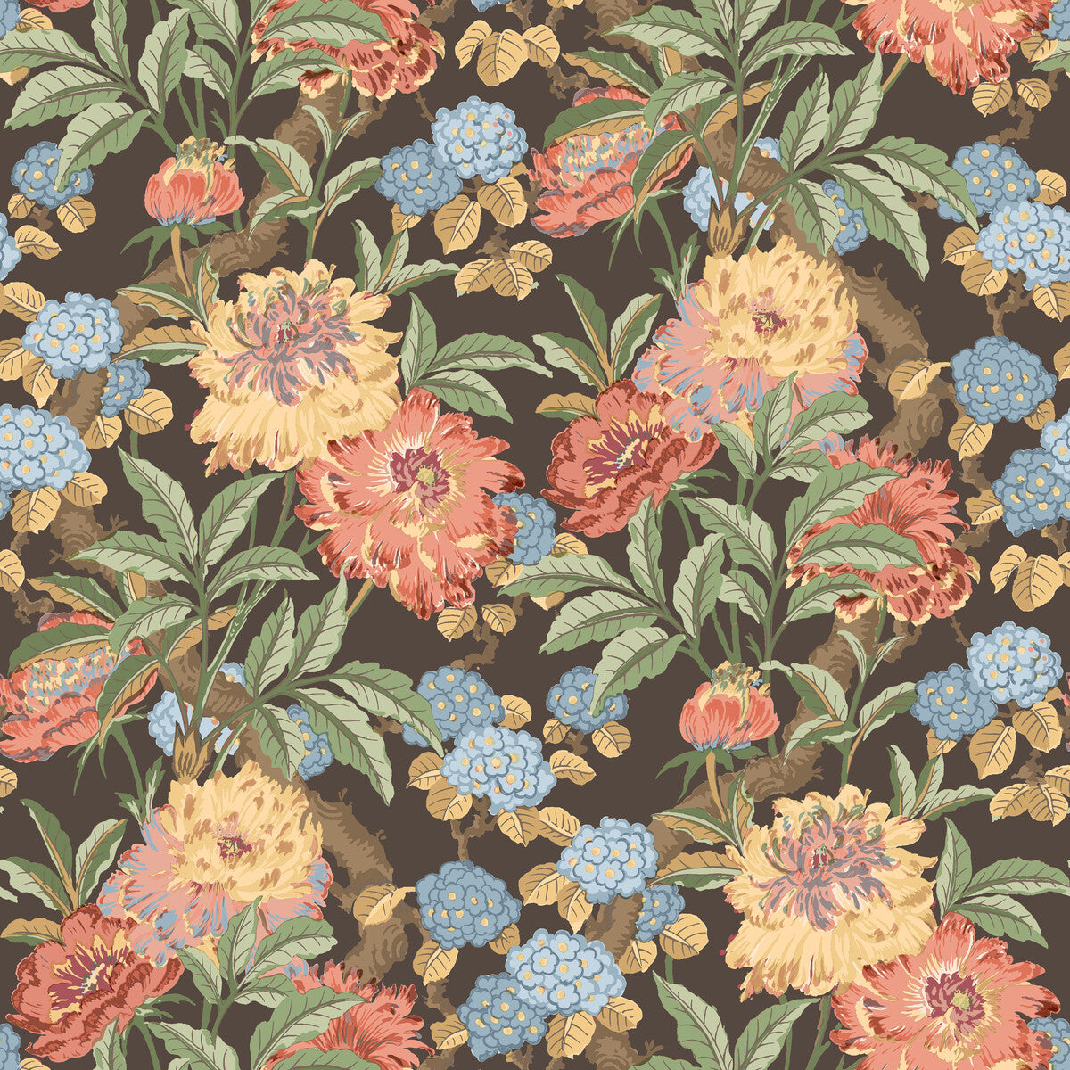Summer Peony-Charcoal/Jewel