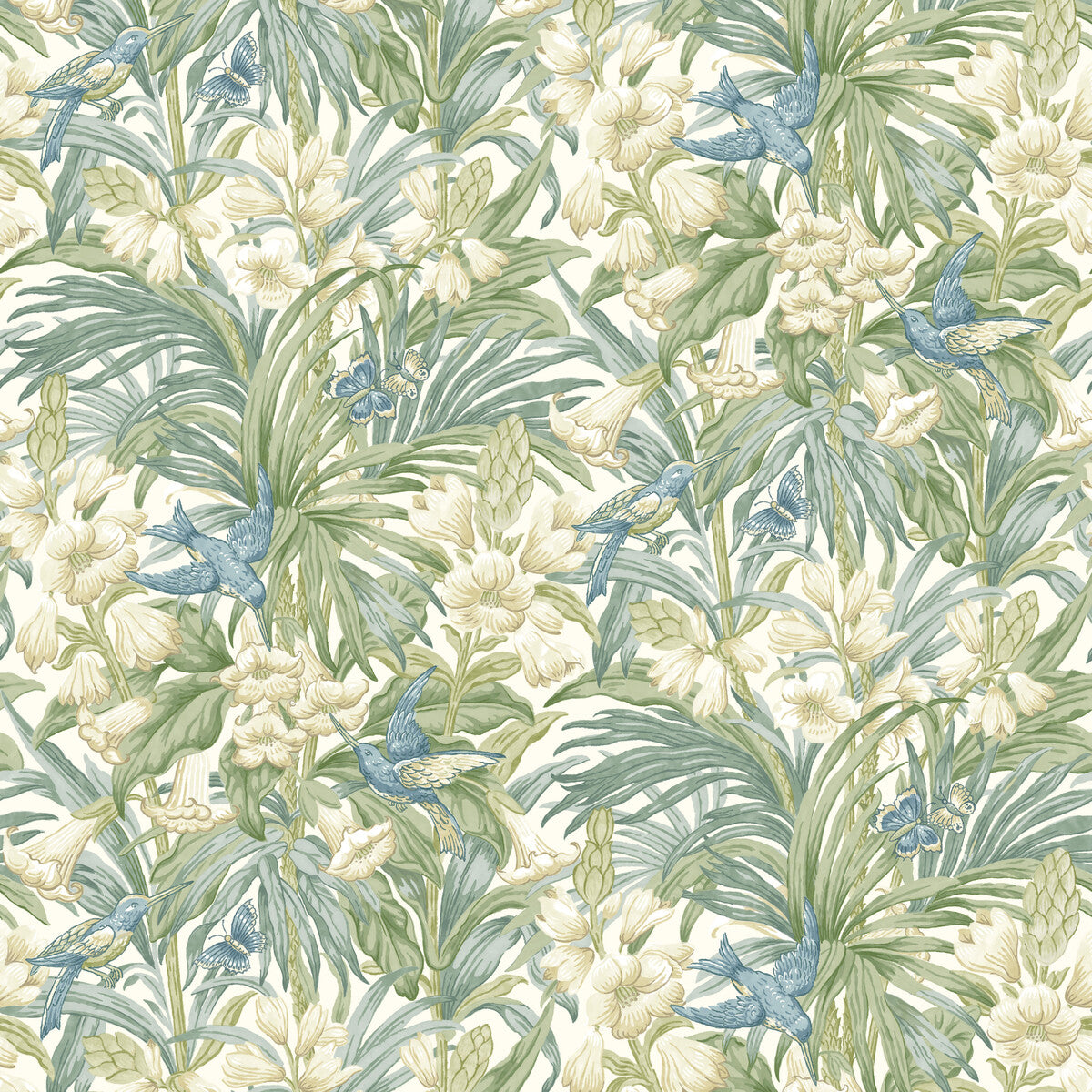 Trumpet Flowers-Blue/Green