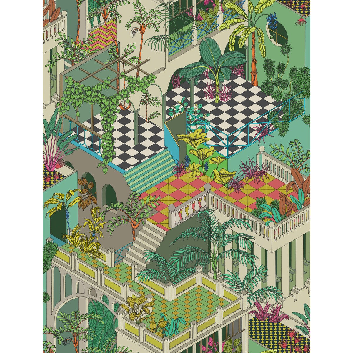 Miami Cotton Print-Olivegreen Multi