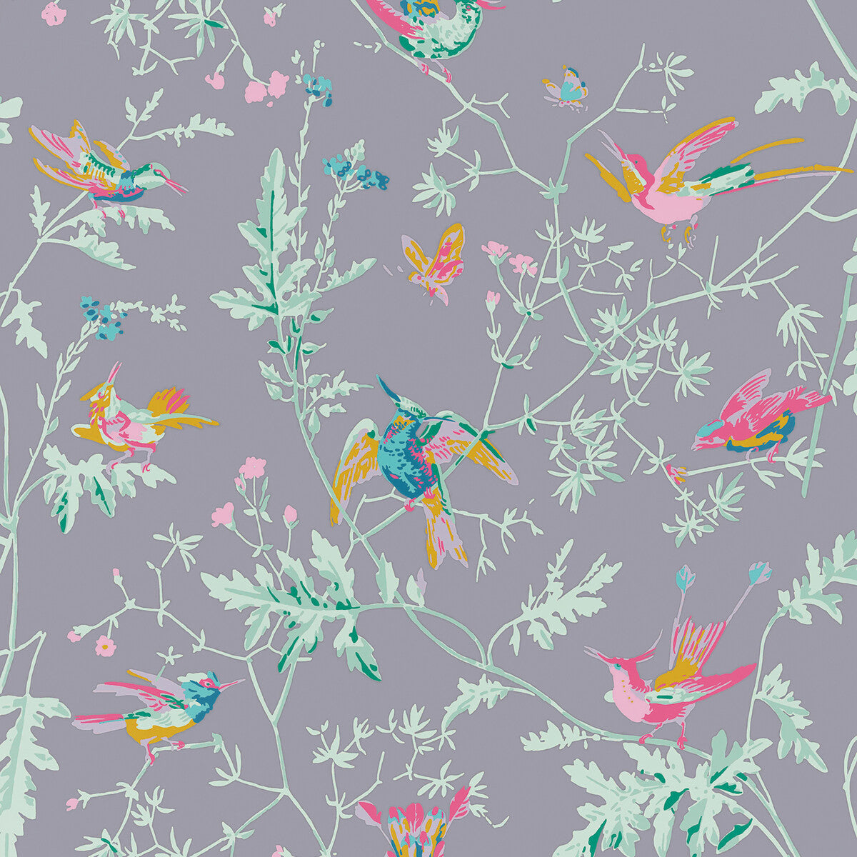 Hummingbirds Silk-Purple
