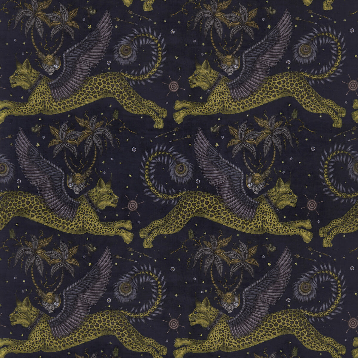 Lynx Velvet-Charcoal