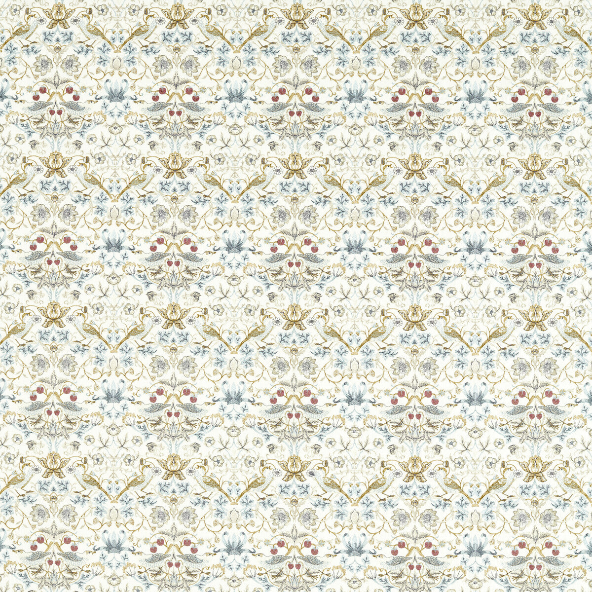 Strawberry Thief Embroidery-Denim