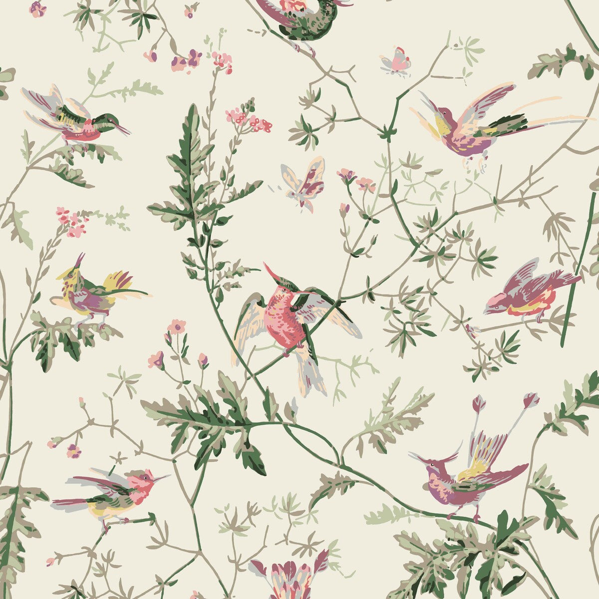 Hummingbirds Cotton Print-Classic Multi
