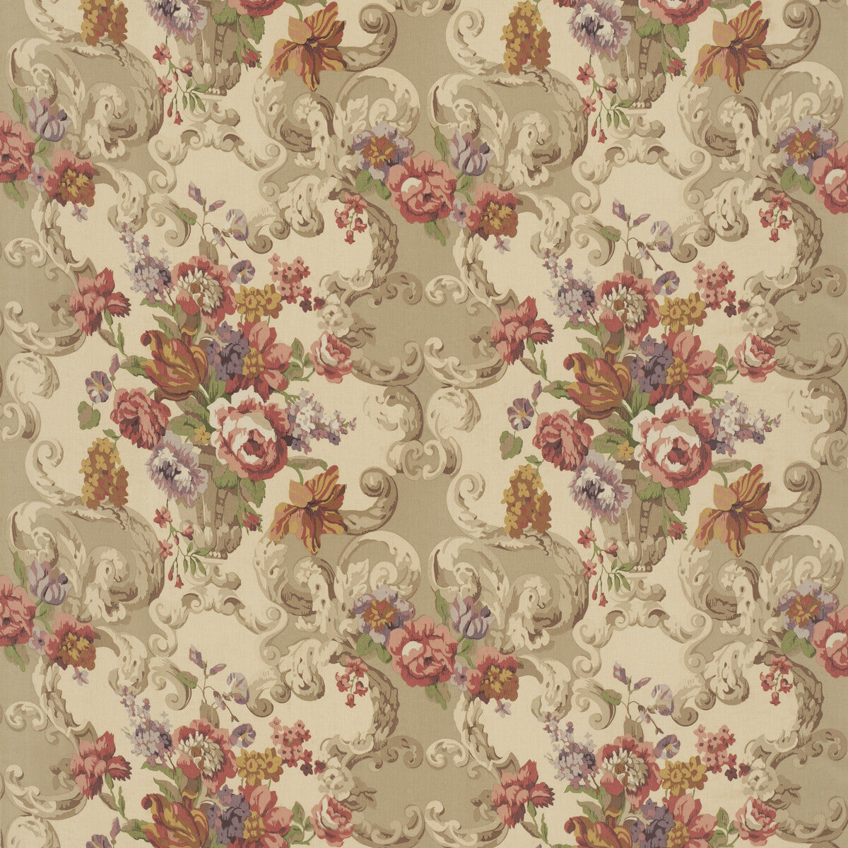 Floral Rococo-Red/Plum