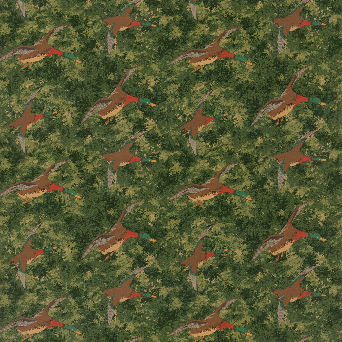 Forest Ducks Velvet-Emerald