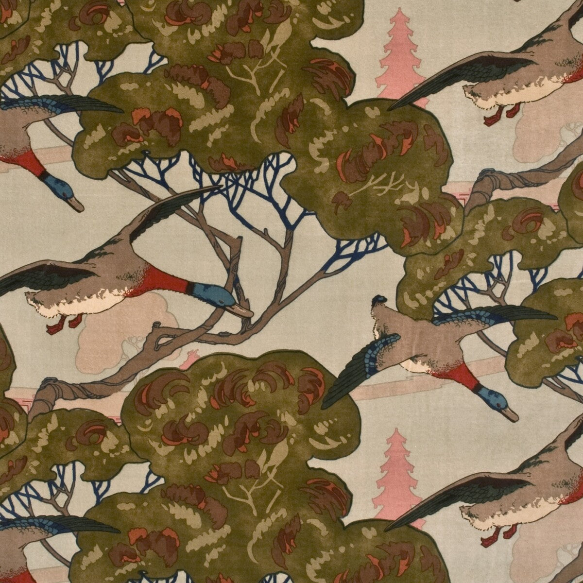 Flying Ducks Velvet-Sky