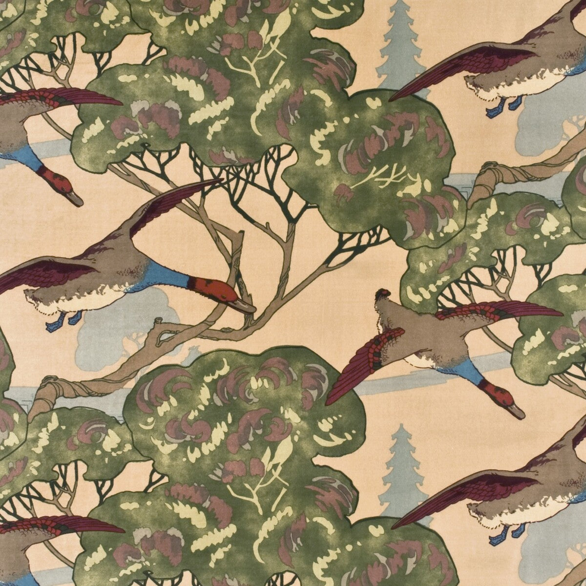 Flying Ducks Velvet-Camel