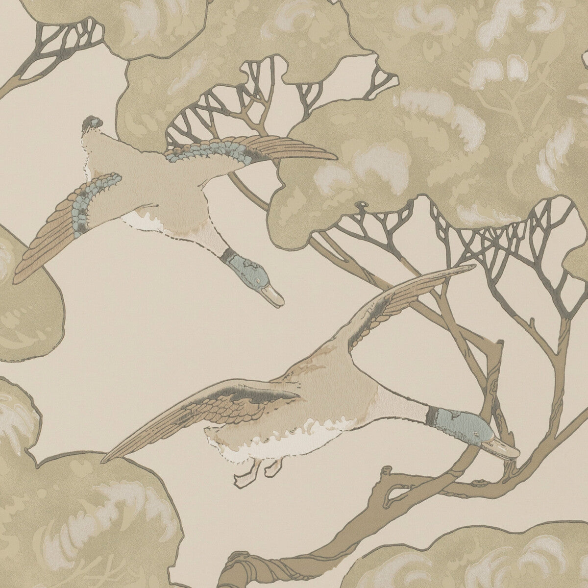 Flying Ducks-Silver/Taupe