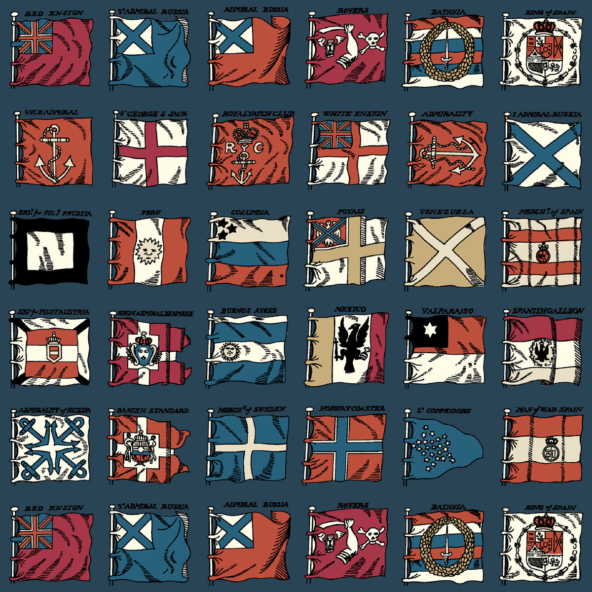 Naval Ensigns-Indigo/Red