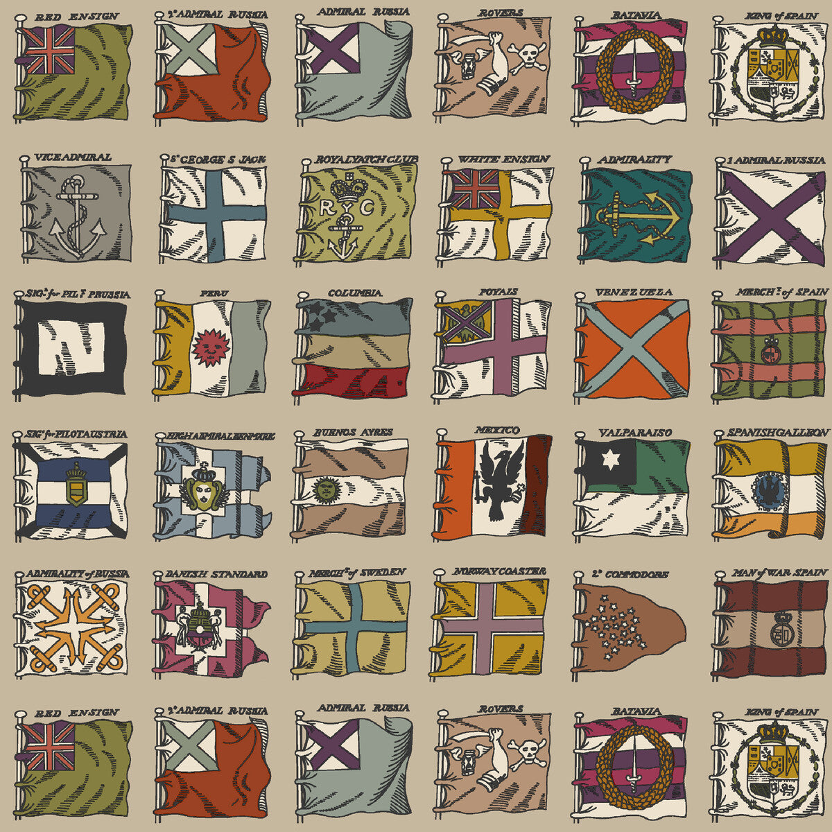 Naval Ensigns-Red/Plum