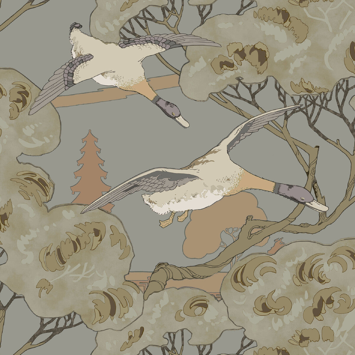 Grand Flying Ducks-Grey/Blue