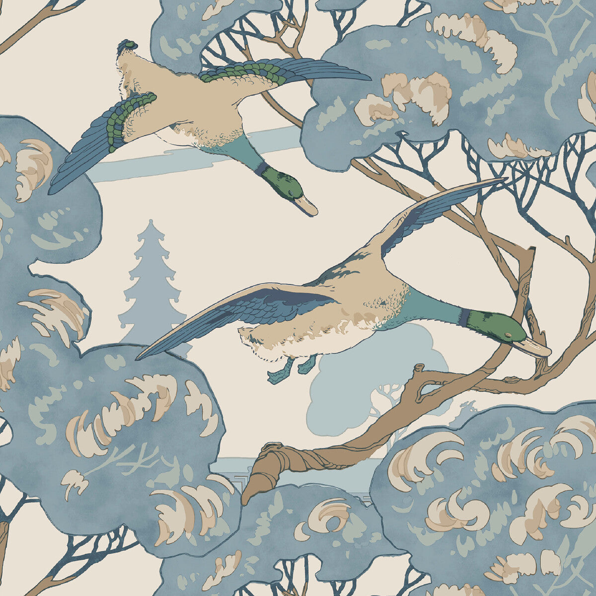 Grand Flying Ducks-Blue