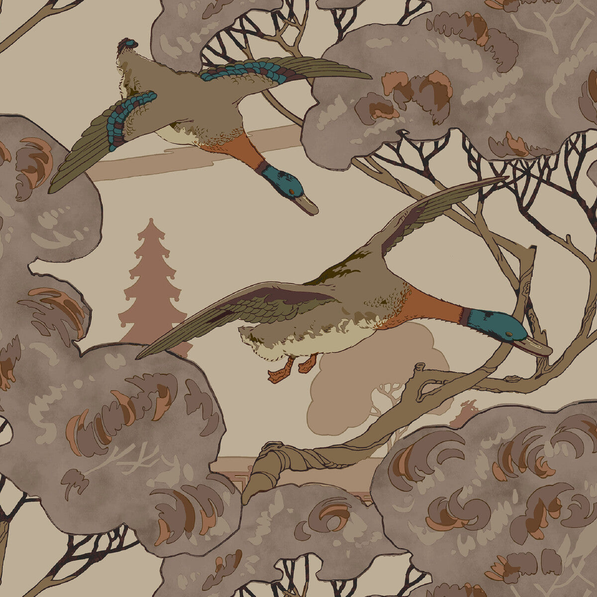 Grand Flying Ducks-Plum