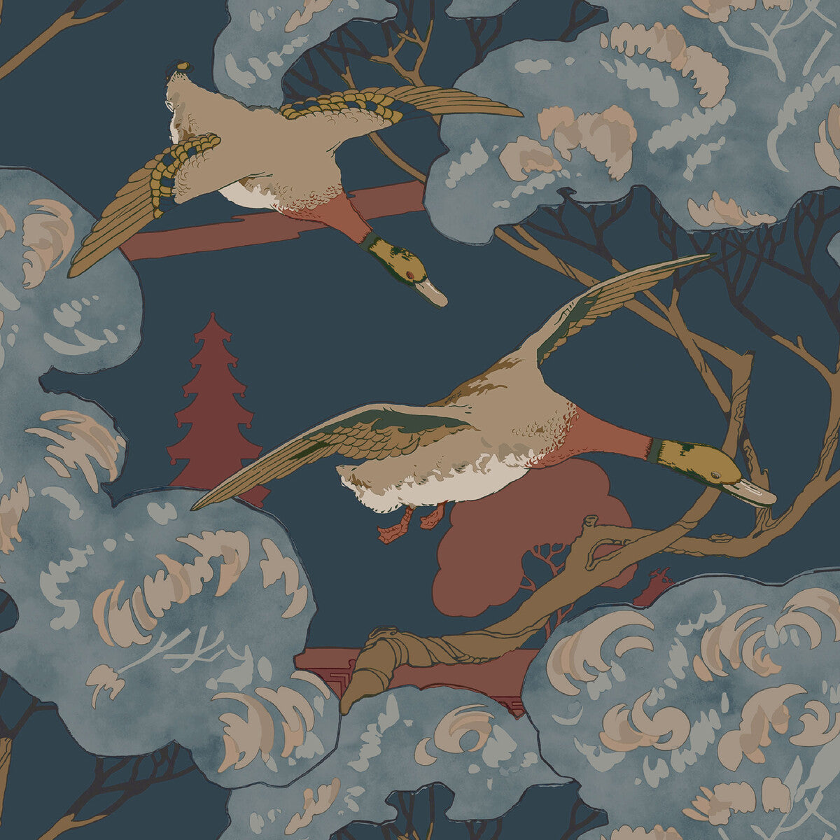 Grand Flying Ducks-Red/Blue