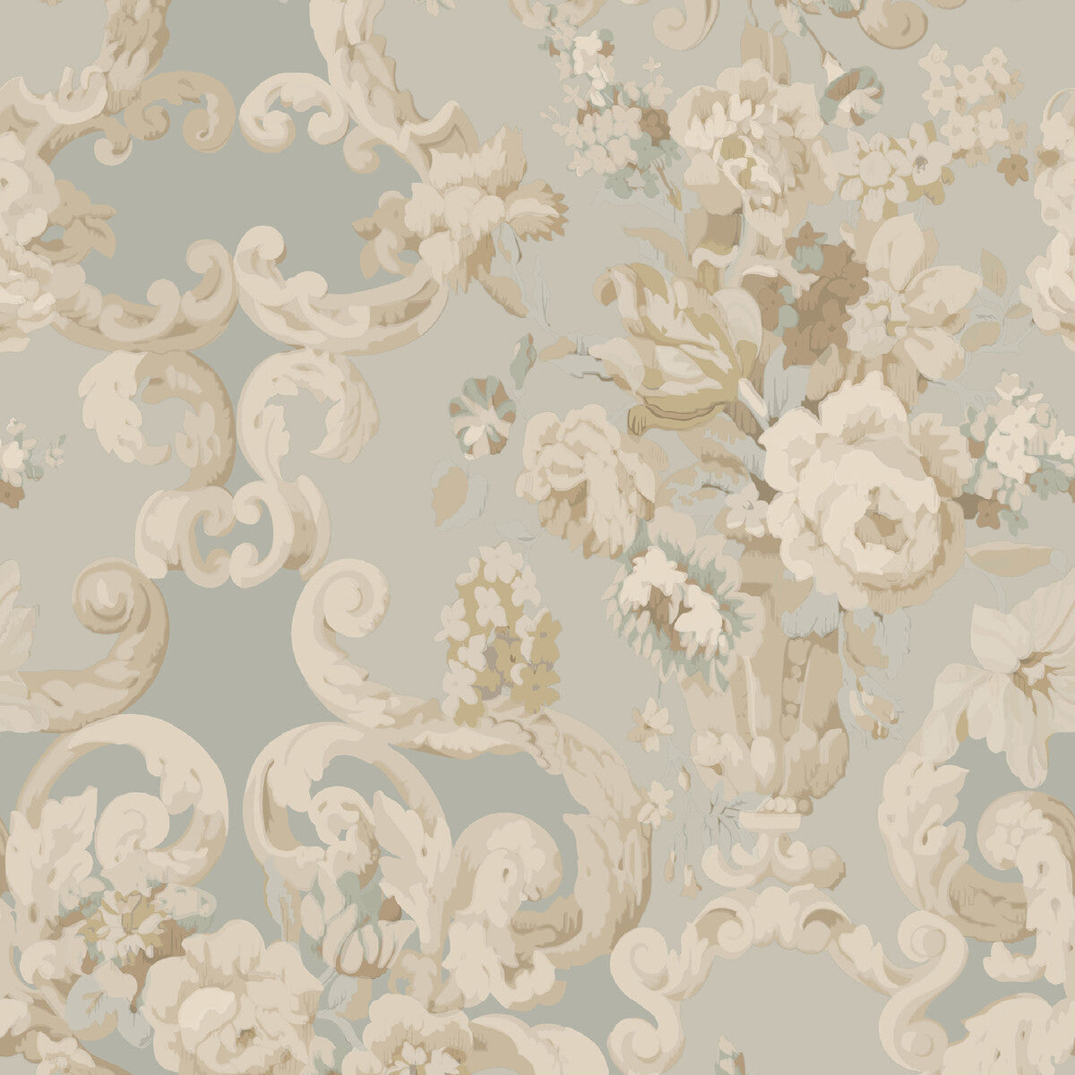 Floral Rococo-Aqua