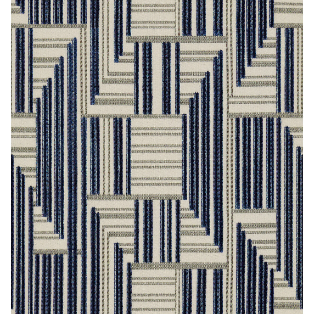 Cuboid Velvet-Navy/Grey