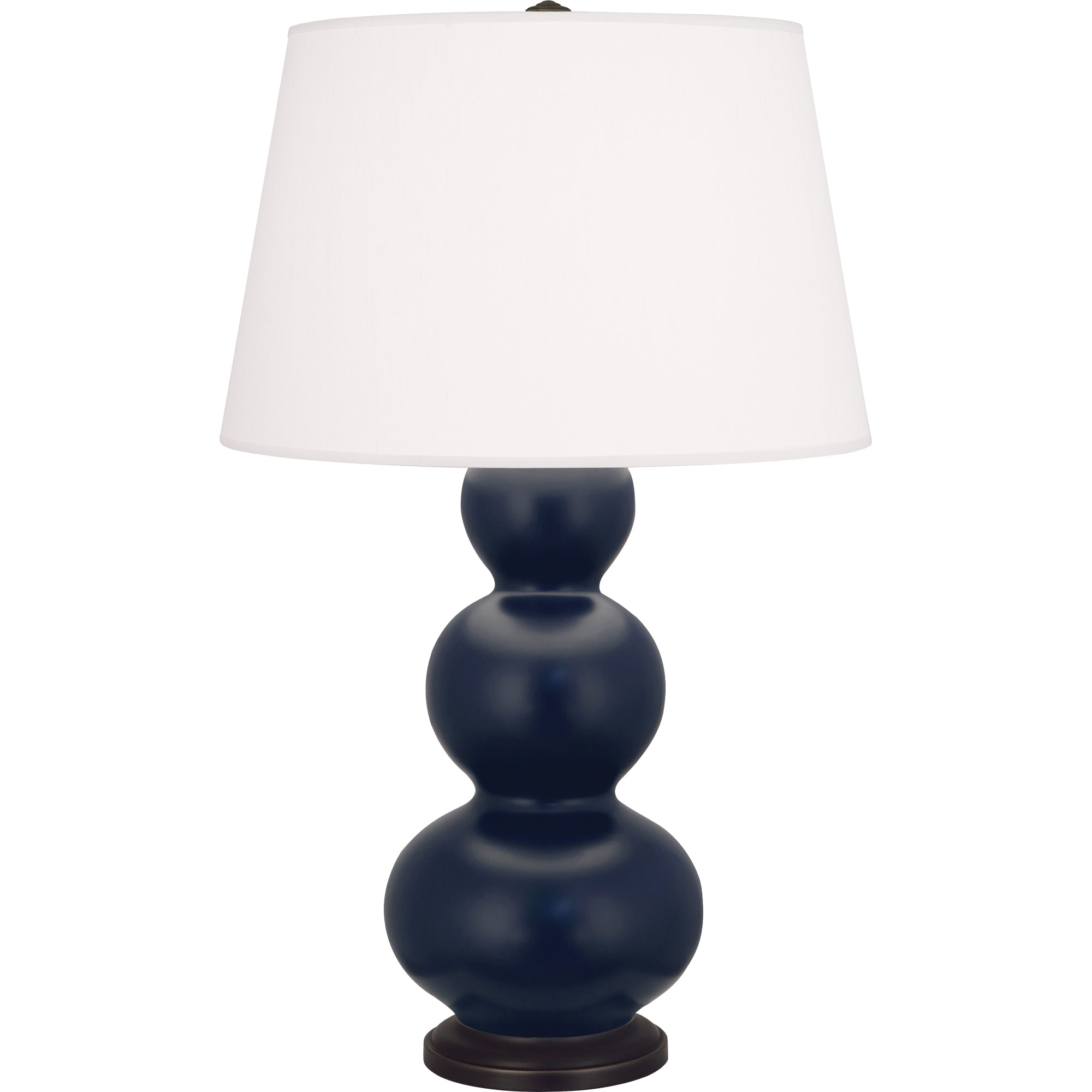 MMB41 | Matte Midnight Blue Triple Gourd Table Lamp