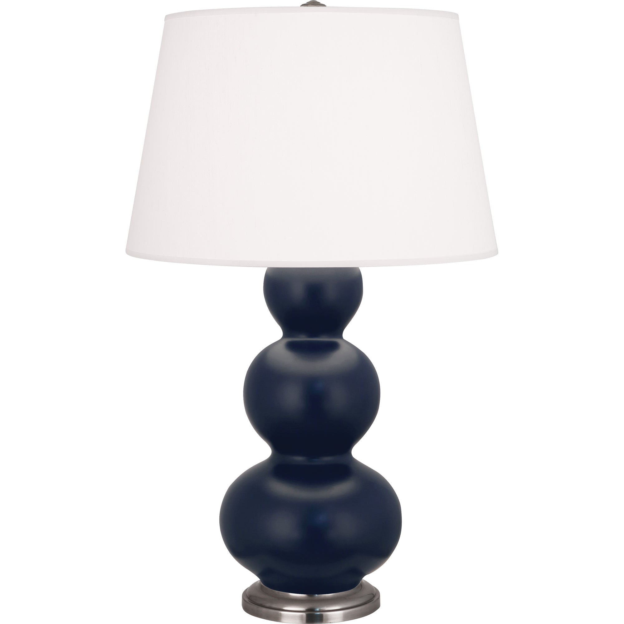 MMB42 | Matte Midnight Blue Triple Gourd Table Lamp