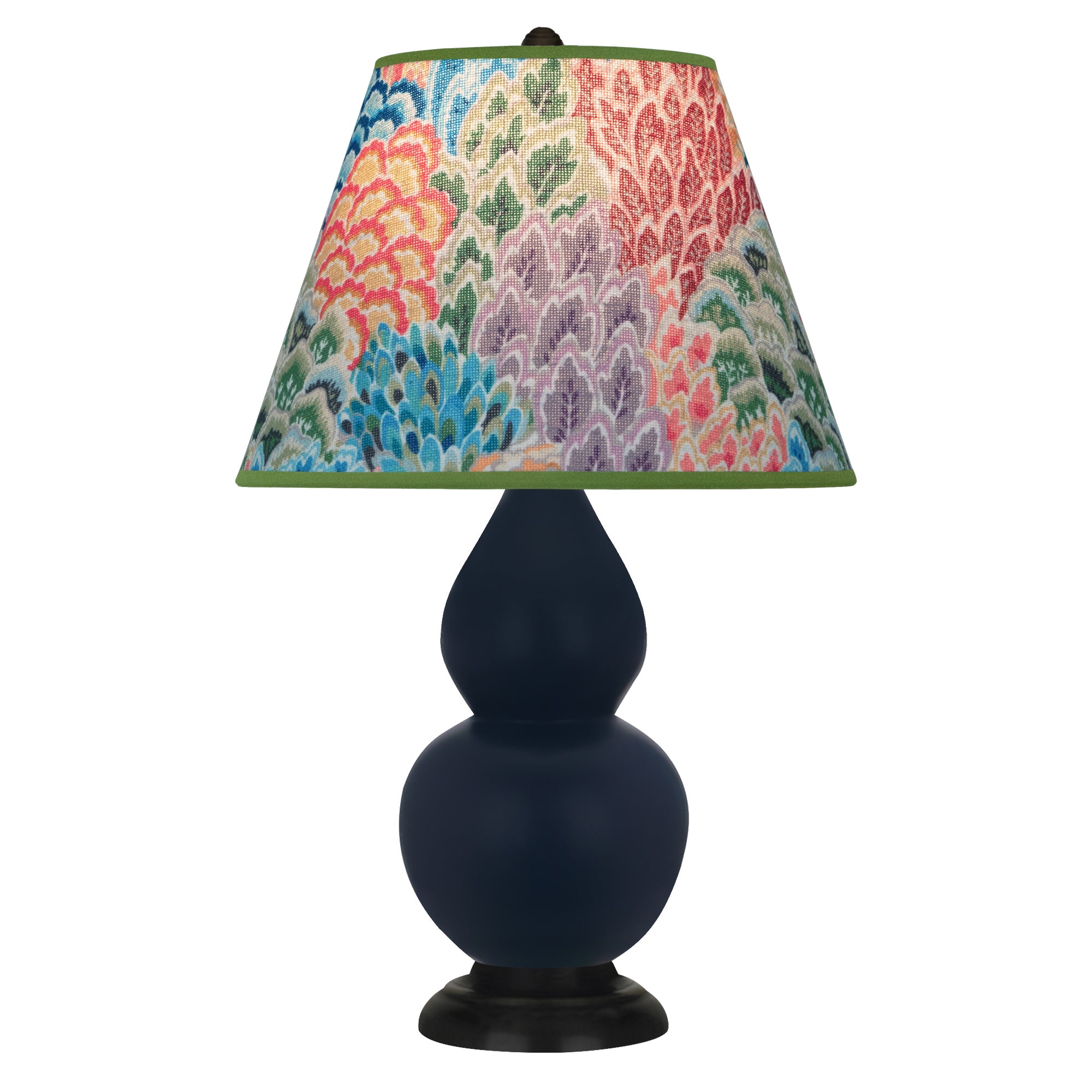 MMB57S | Matte Midnight Blue Double Gourd Table Lamp