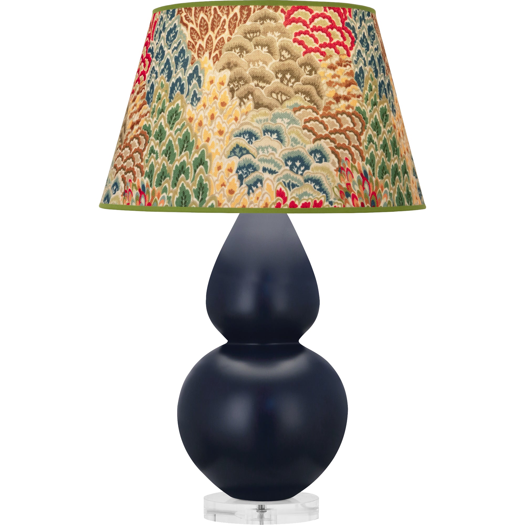 MMB62F | Matte Midnight Blue Double Gourd Table Lamp