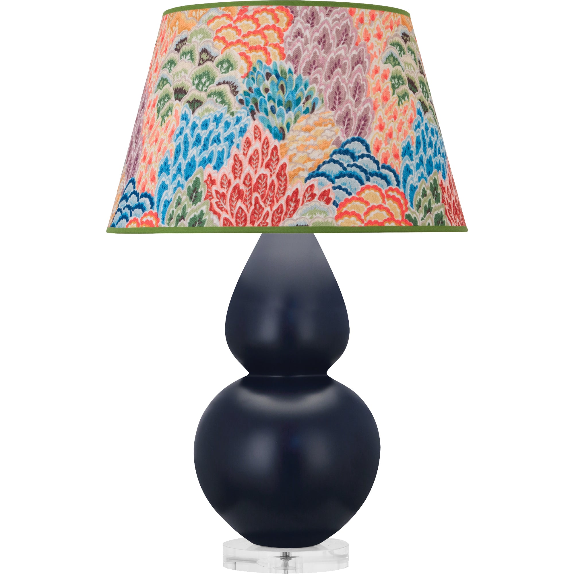 MMB62S | Matte Midnight Blue Double Gourd Table Lamp