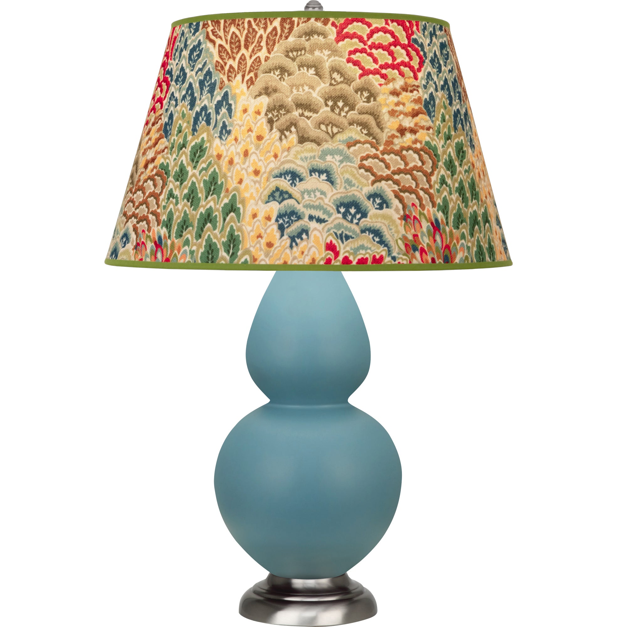 MOB59F | Matte Steel Blue Double Gourd Table Lamp