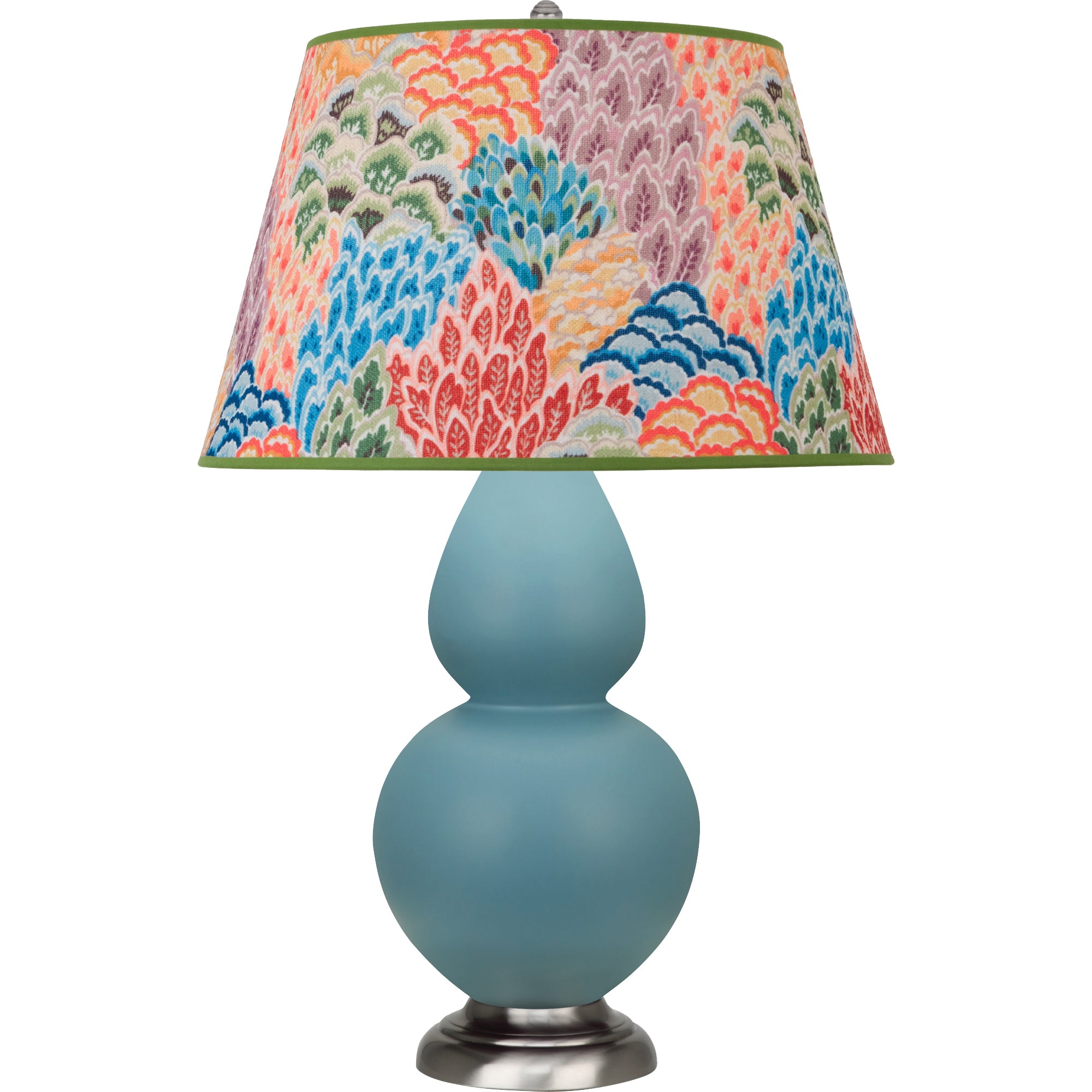 MOB59S | Matte Steel Blue Double Gourd Table Lamp