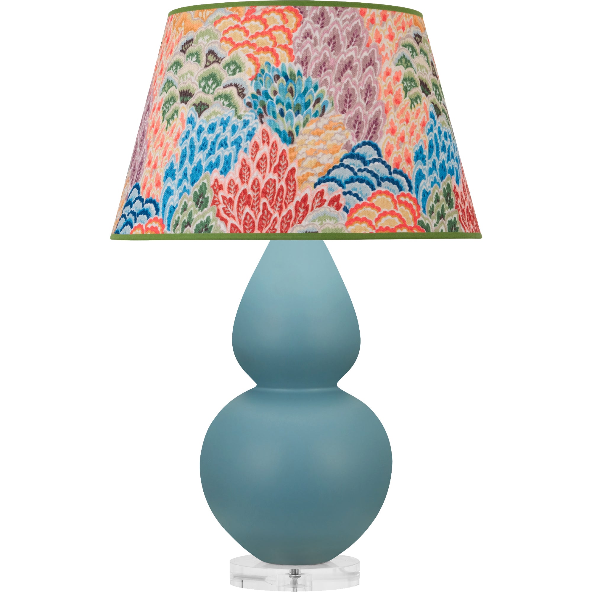 MOB62S | Matte Steel Blue Double Gourd Table Lamp