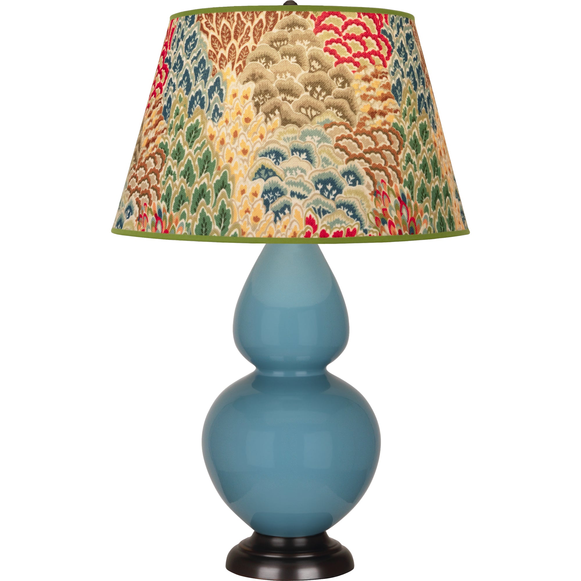 OB21F | Steel Blue Double Gourd Table Lamp