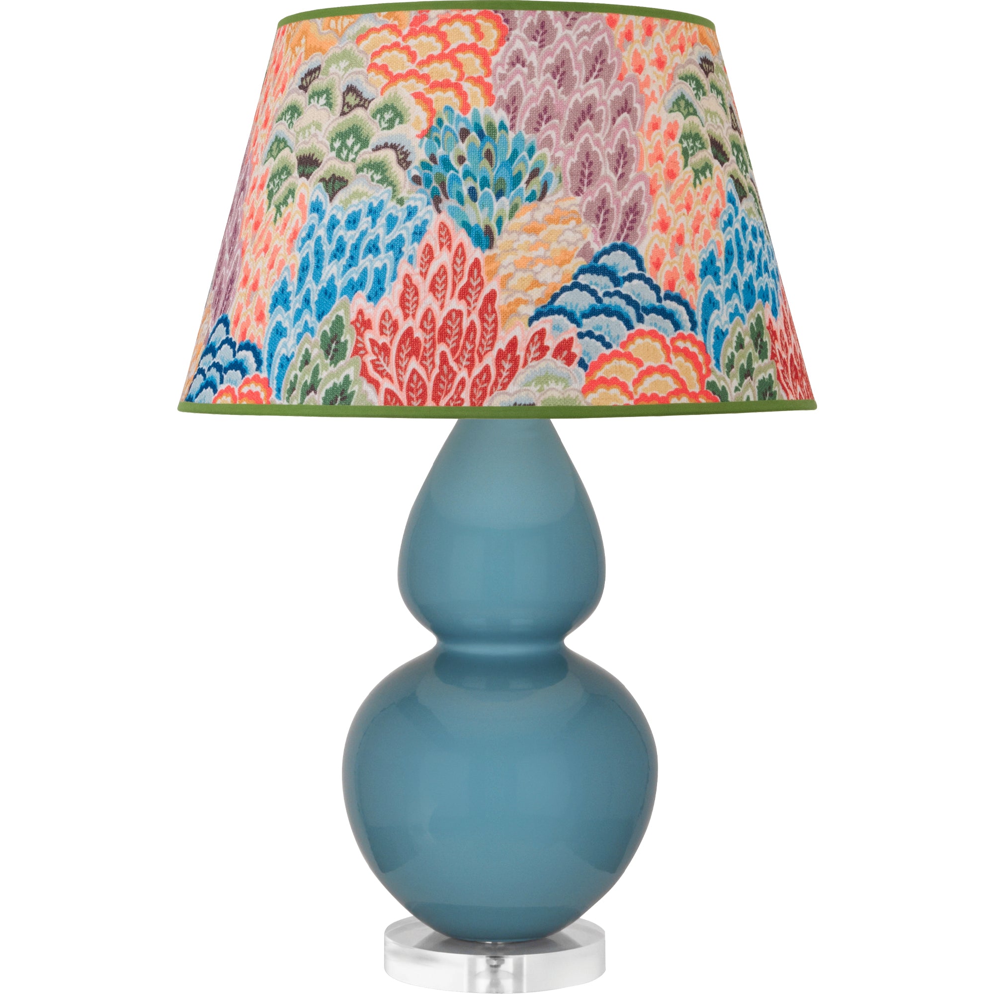 OB23S | Steel Blue Double Gourd Table Lamp