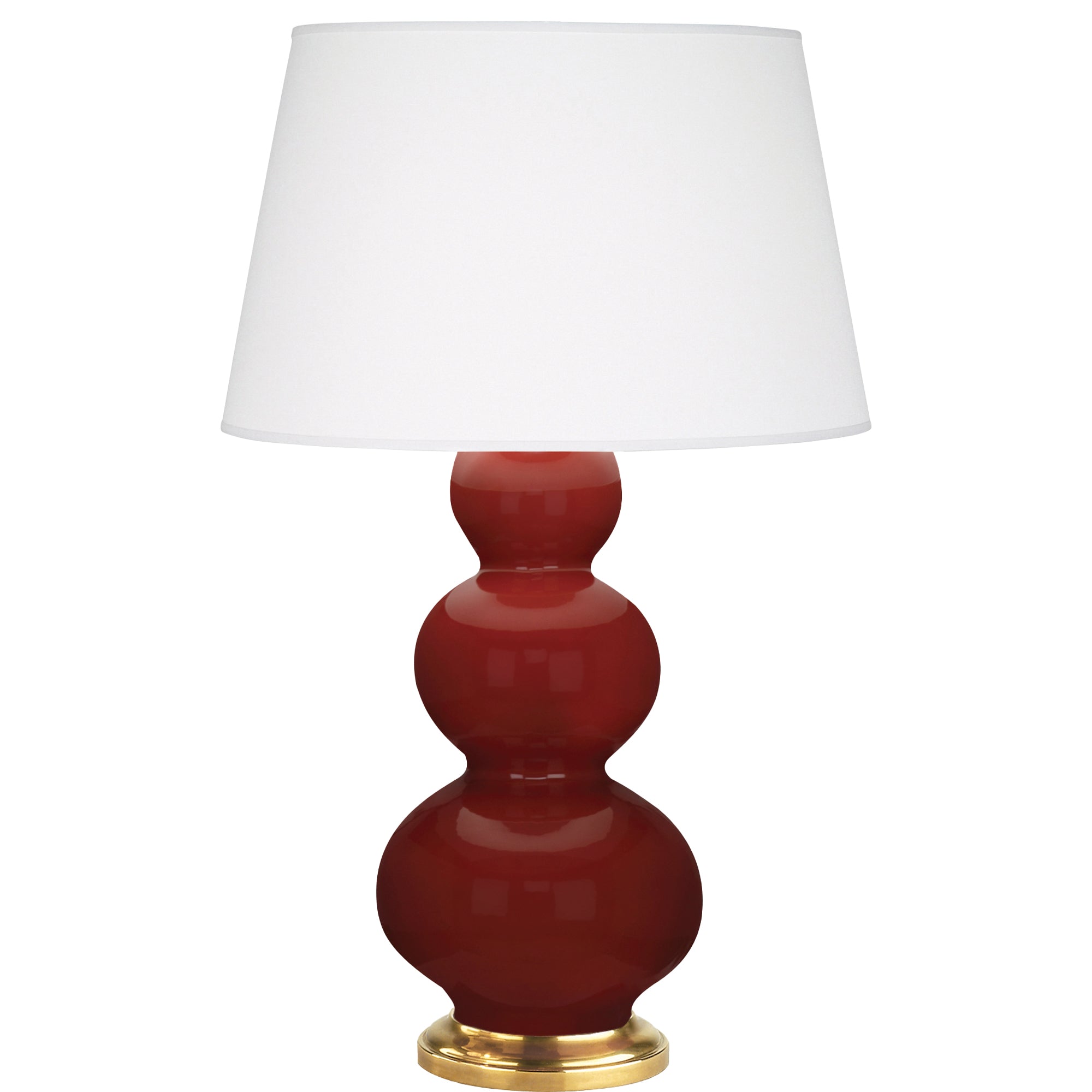 OX40X | Oxblood Triple Gourd Table Lamp