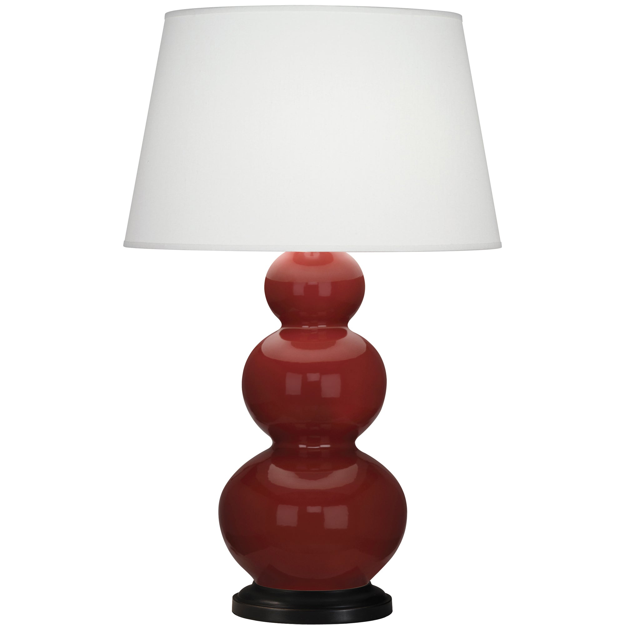 OX41X | Oxblood Triple Gourd Table Lamp