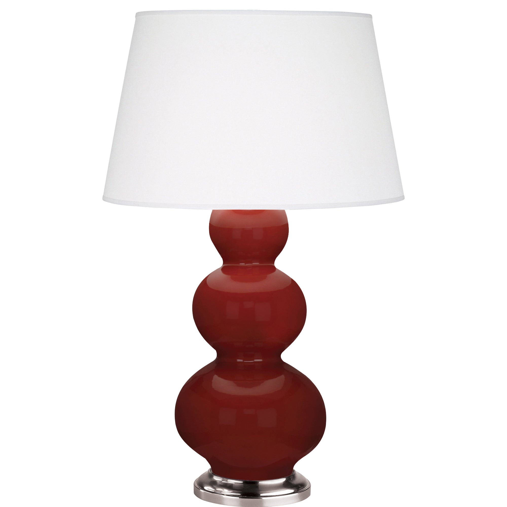 OX42X | Oxblood Triple Gourd Table Lamp